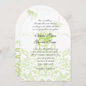 Apple Green Bees and Hearts Wedding Einladung (Vorne/Hinten)