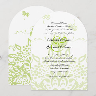 Apple Green Bees and Hearts Wedding Einladung