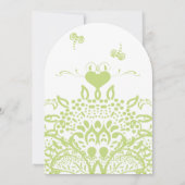 Apple Green Bees and Hearts Wedding Einladung (Rückseite)
