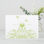 Apple Green Bees and Hearts Wedding Response Einladung (Stehend Vorderseite)