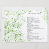 Apple Green Birds Swirl Order of Service Einladung (Rückseite)