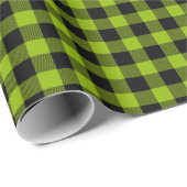 Apple Green Black Buffalo Kariert Tartan Geschenkpapier (Rolleneckpunkt)