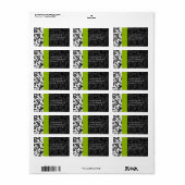 Apple Green & Black Damask Address Labels - Adressaufkleber (Vorne)