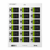 Apple Green & Black Damask Address Labels - Adressaufkleber (Vorne)