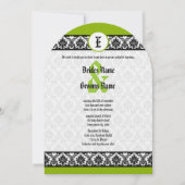 Apple Green & Black Damask Einladung (Vorderseite)