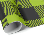 Apple Green Black Huge Buffalo Kariert Lumberjack Geschenkpapier (Rolleneckpunkt)