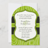 Apple Green Black Vintag Wood Grain Wedding Einladung (Vorderseite)