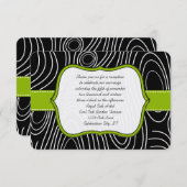 Apple Green Black Wood Grain Empfang Card Begleitkarte (Vorne/Hinten)