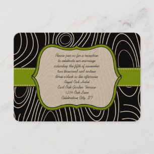 Apple Green Black Wood Grain Empfang Card Begleitkarte