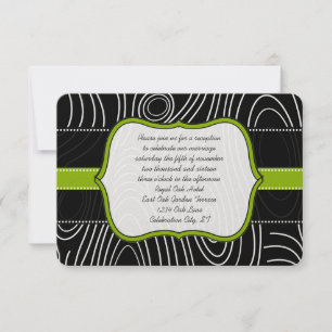 Apple Green Black Wood Grain Empfang Card Einladung