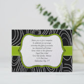 Apple Green Black Wood Grain Empfang Card Einladung (Stehend Vorderseite)