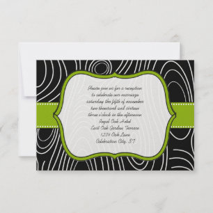 Apple Green Black Wood Grain Empfang Card Einladung
