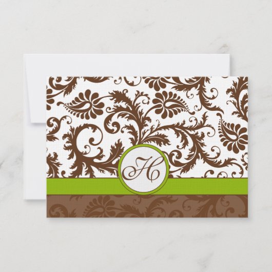 Apple Green Brown Response Card RSVP Karte (Vorderseite)