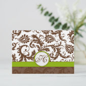 Apple Green Brown Response Card RSVP Karte (Stehend Vorderseite)