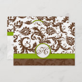 Apple Green Brown Response Card RSVP Karte (Vorne/Hinten)