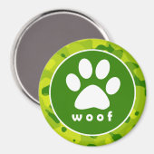 Apple Green Camouflage; Paw Print Magnet (Vorderseite/Rückseite)