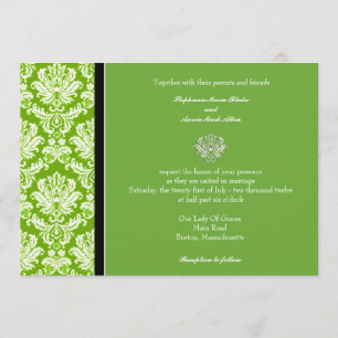 Apple Green Classic Damask Einladung
