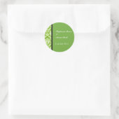 Apple Green Classic Damask Wedding Label Sticker (Tasche)