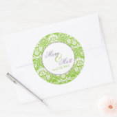 Apple Green Damask Danke, dass Sie Round Stickers (Umschlag)
