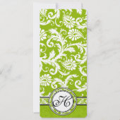 Apple Green Damask Einladung (Vorderseite)