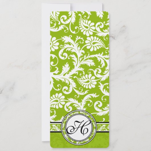 Apple Green Damask Einladung (Vorderseite)