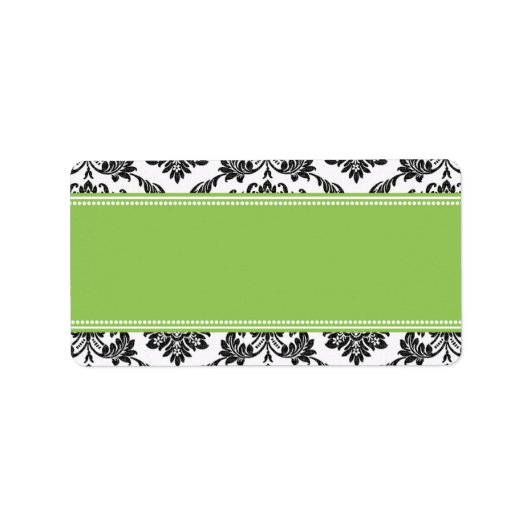Apple Green Damask Wedding Address Labels Adressaufkleber (Vorne)