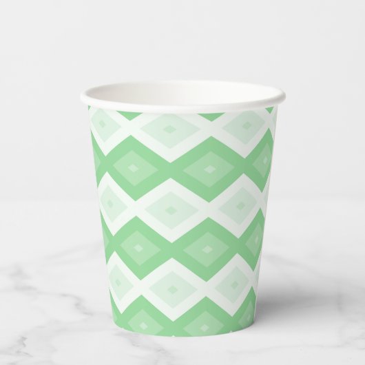 Apple green diamond pattern pappbecher (Rückseite)