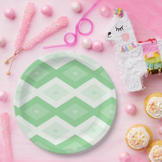 Apple green diamond pattern pappteller (Party)