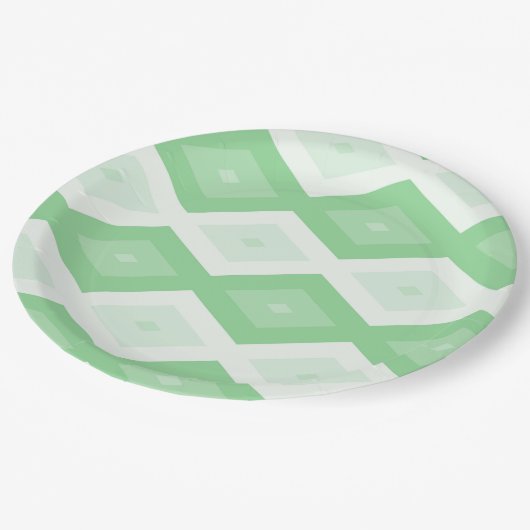 Apple green diamond pattern pappteller (Schrägansicht)