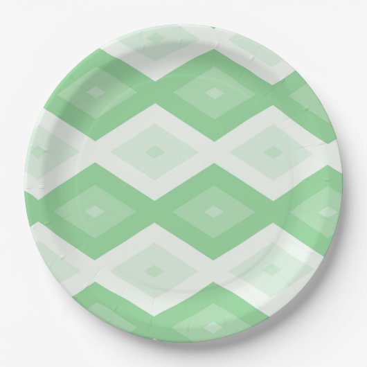 Apple green diamond pattern pappteller (Vorderseite)