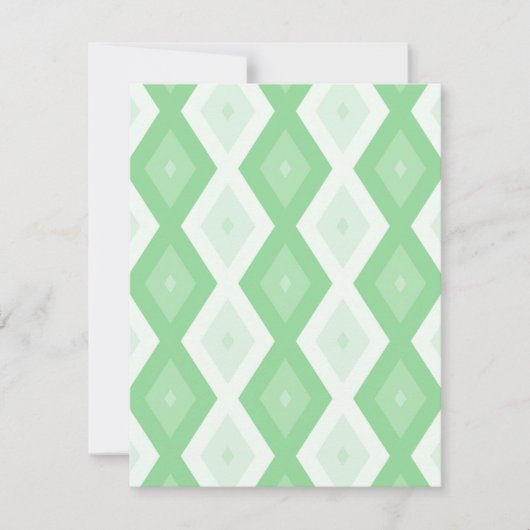 Apple green diamond pattern RSVP karte (Vorderseite)