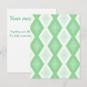 Apple green diamond pattern RSVP karte (Vorne/Hinten)