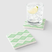 Apple green diamond pattern steinuntersetzer (Seitenansicht)
