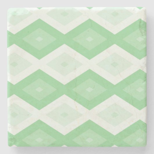 Apple green diamond pattern steinuntersetzer (Vorderseite)