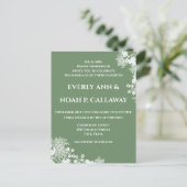 Apple Green Floral Wedding Einladung Postkarte (Stehend Vorderseite)