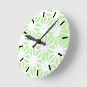 Apple green geometric pattern runde wanduhr (Winkel)
