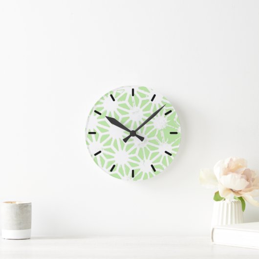 Apple green geometric pattern runde wanduhr (Zuhause)