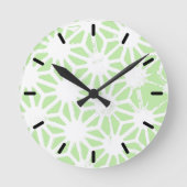 Apple green geometric pattern runde wanduhr (Vorderseite)