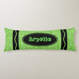 Apple Green Glitzer Crayon Body Pillow + Name Seitenschläferkissen