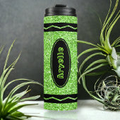 Apple Green Glitzer Crayon Hot Drink Name Tumbler Thermosbecher