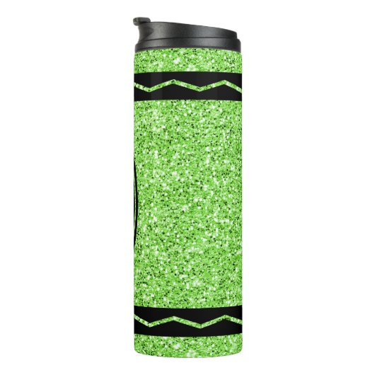 Apple Green Glitzer Crayon Hot Drink Name Tumbler Thermosbecher (Nach rechts gedreht)