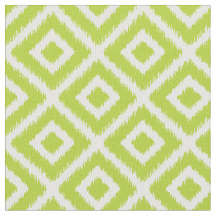 Apple Green Ikat Diamonds Stoff