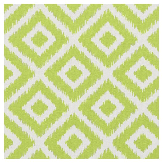 Apple Green Ikat Diamonds Stoff (Nahaufnahme)