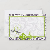 Apple Green Lapis Lila Bird Response Card RSVP Karte (Rückseite)