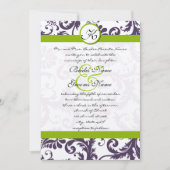 Apple Green Lapis Lila Damask Einladung (Vorderseite)