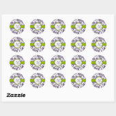 Apple Green & Lapis Lila Damask Wedding Stickers (Blatt)