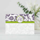 Apple Green Lapis Lila Response Card RSVP Karte (Stehend Vorderseite)