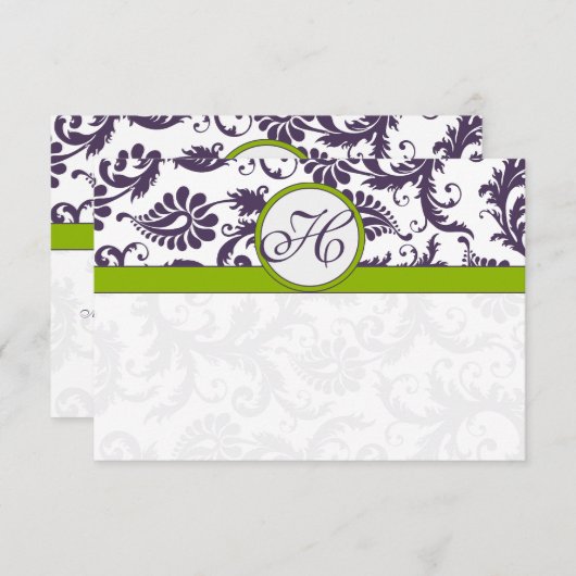 Apple Green Lapis Lila Response Card RSVP Karte (Vorne/Hinten)