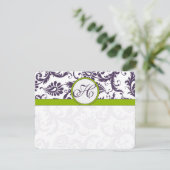 Apple Green Lapis Lila Response Card RSVP Karte (Stehend Vorderseite)