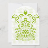 Apple Green Love Birds Hochzeitseinladung Einladung (Rückseite)